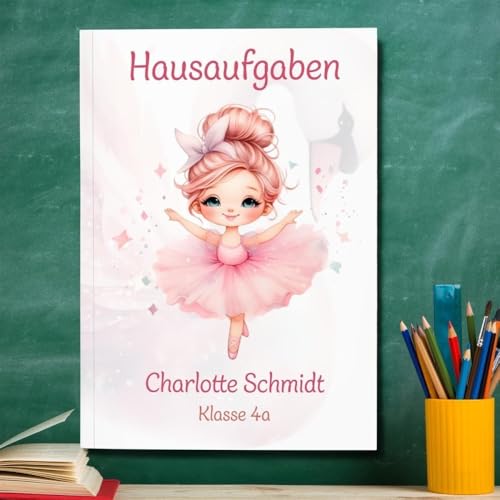 muckki.de Hausaufgabenheft Ballerina #1 DIN A5-48 Blatt mit Name und Klasse muckki.de Hausaufgabenheft Ballerina #1 DIN A5-48 Blatt mit Name und Klasse von muckki.de