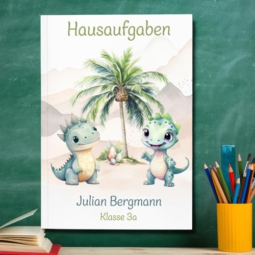 muckki.de Hausaufgabenheft Dino #1 DIN A5-48 Blatt mit Name und Klasse muckki.de Hausaufgabenheft Dino #1 DIN A5-48 Blatt mit Name und Klasse von muckki.de