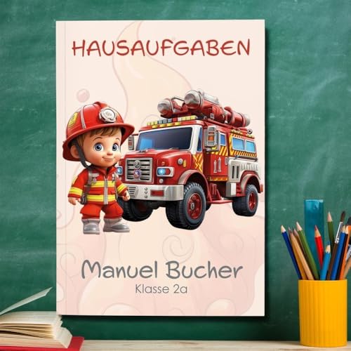 muckki.de Hausaufgabenheft Feuerwehr #2 DIN A5-48 Blatt mit Name und Klasse muckki.de Hausaufgabenheft Feuerwehr #2 DIN A5-48 Blatt mit Name und Klasse von muckki.de