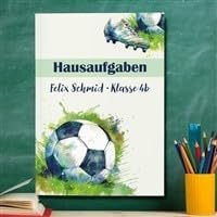 muckki.de Hausaufgabenheft Fußball #4 DIN A5-48 Blatt mit Name und Klasse von muckki.de