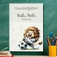muckki.de Hausaufgabenheft Fußball #9 DIN A5-48 Blatt mit Name und Klasse von muckki.de