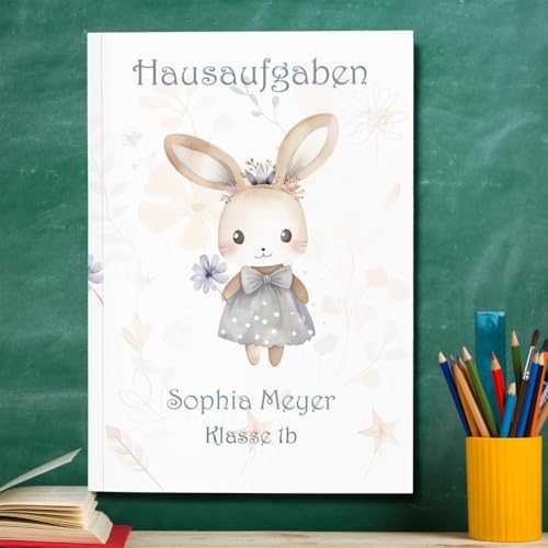 muckki.de Hausaufgabenheft Hase #1 DIN A5-48 Blatt mit Name und Klasse muckki.de Hausaufgabenheft Hase #1 DIN A5-48 Blatt mit Name und Klasse von muckki.de