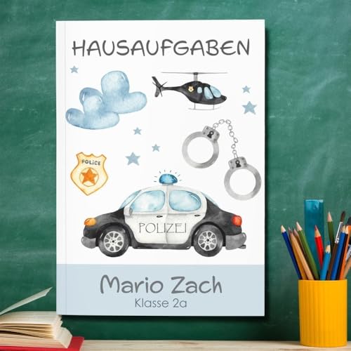 muckki.de Hausaufgabenheft Polizei #1 DIN A5-48 Blatt mit Name und Klasse muckki.de Hausaufgabenheft Polizei #1 DIN A5-48 Blatt mit Name und Klasse von muckki.de