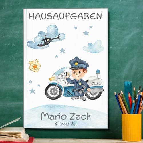 muckki.de Hausaufgabenheft Polizei #2 DIN A5-48 Blatt mit Name und Klasse muckki.de Hausaufgabenheft Polizei #2 DIN A5-48 Blatt mit Name und Klasse von muckki.de