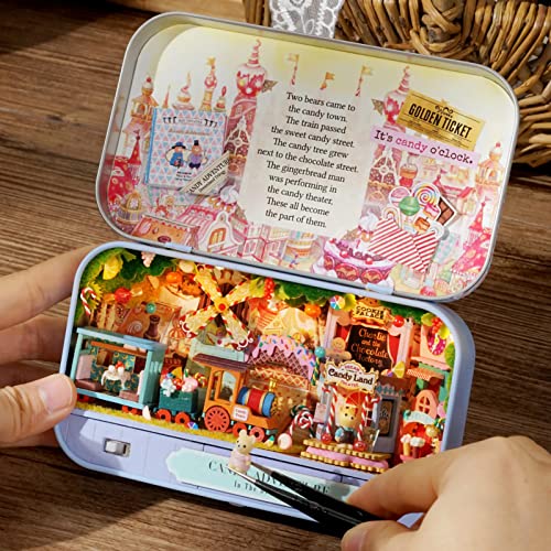 Puppenhaus-Miniatur, DIY-Puppenzimmer-Miniatur-Möbelhaus-Kit, Box-Theater, einfach zusammenzubauen, schönes Aussehen, dekorativ, (Candy Adventures) von mumisuto