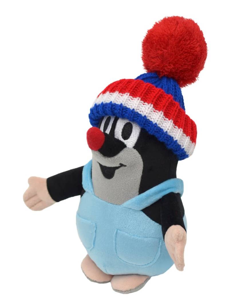 Der kleine Maulwurf Plüschfigur 20cm mit Hose und blauer Trikolor-Mütze – Kuscheltier von munabo