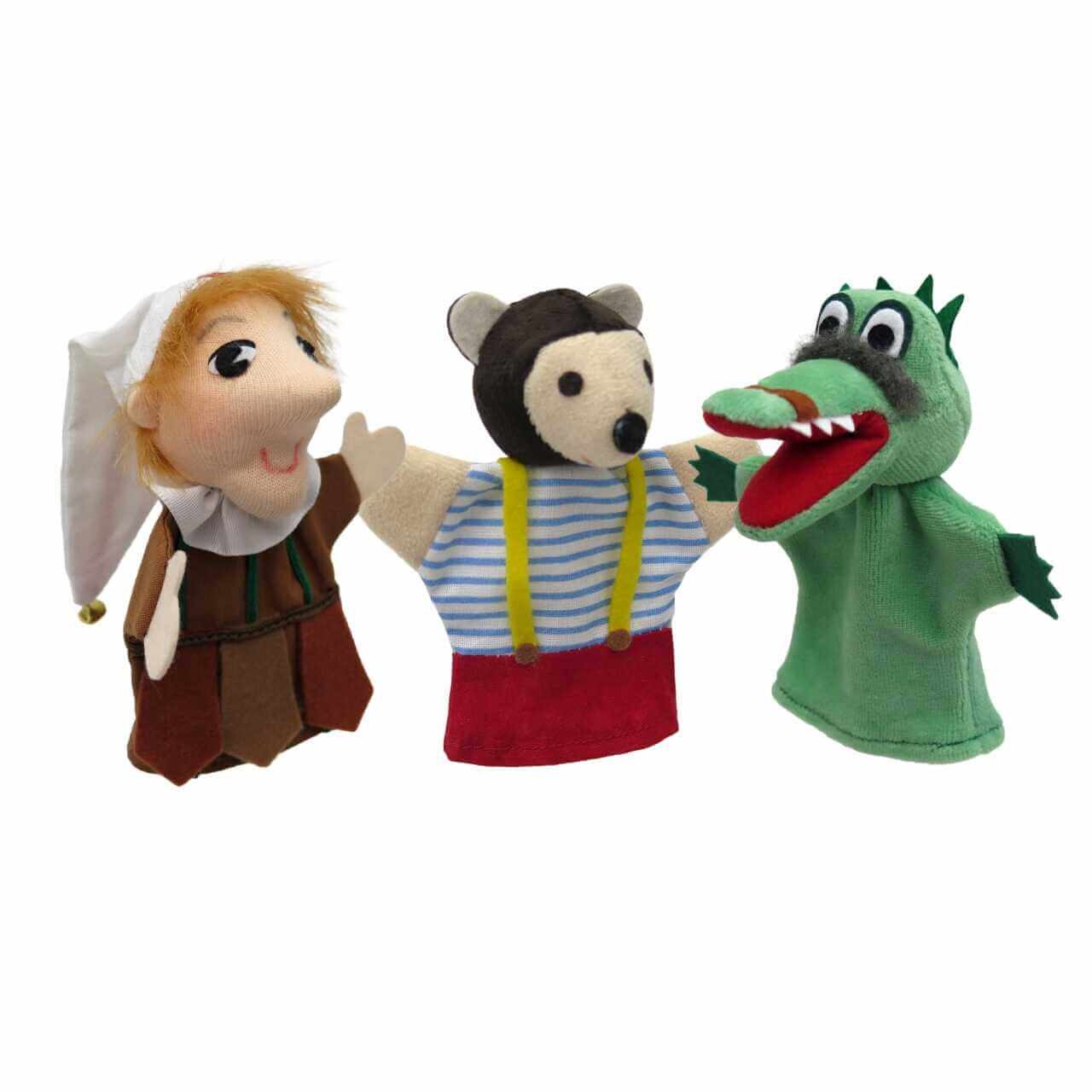 Fingerpuppen Set Kasperl, Pezi & Dagobert – Fingerpuppen Tiere, Kasperltheater Figuren für Kinder von munabo