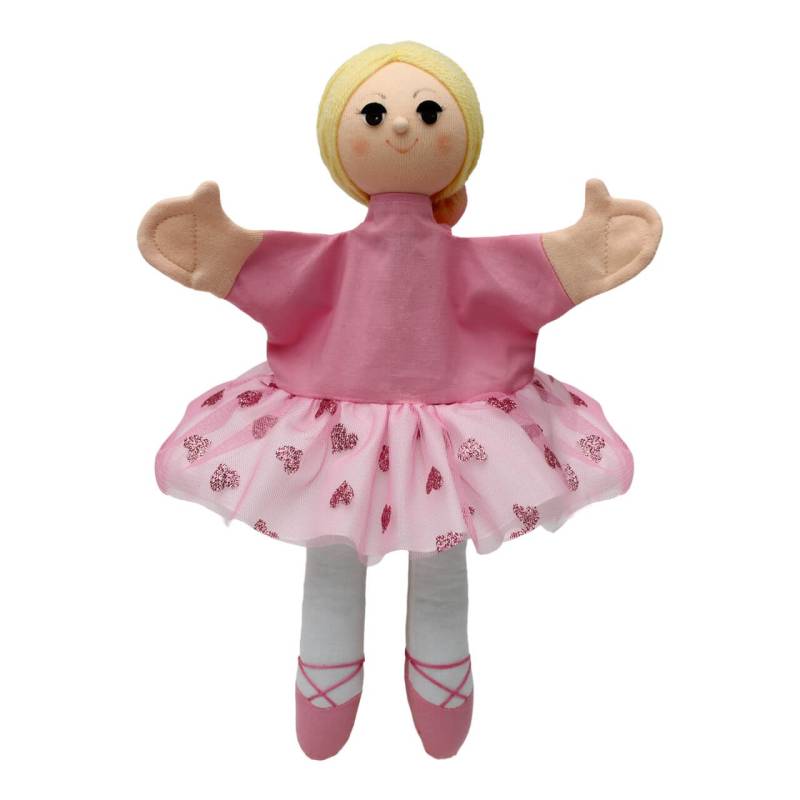 Handpuppe Ballerina Sara, mit Beinen, 32 cm – Tänzerin für das Puppentheater von munabo