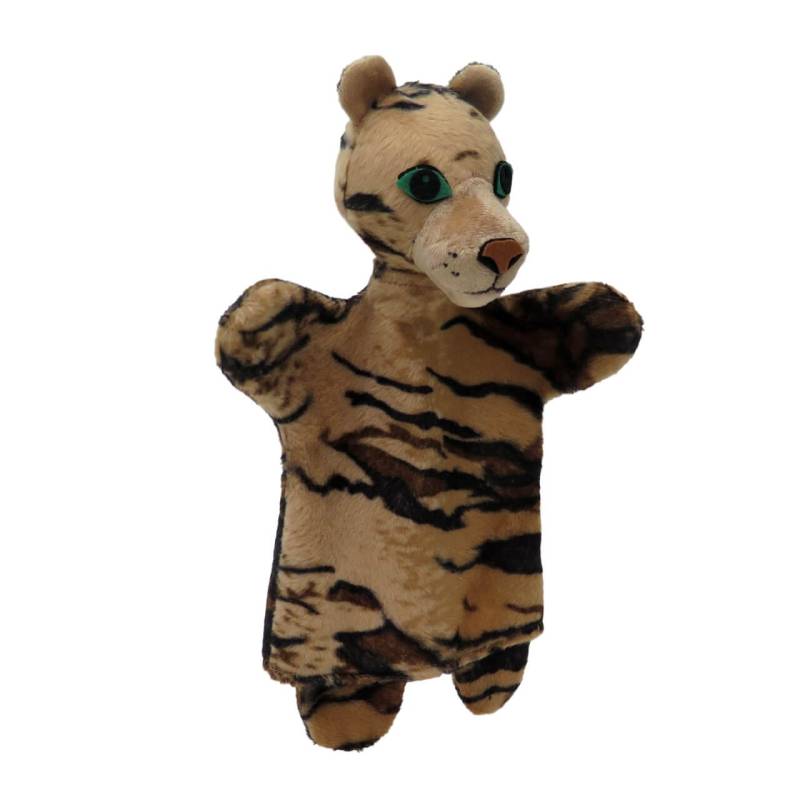 Handpuppe Tiger , 27cm – plüschige Handpuppe für fantasievolles Geschichtenerzählen von munabo