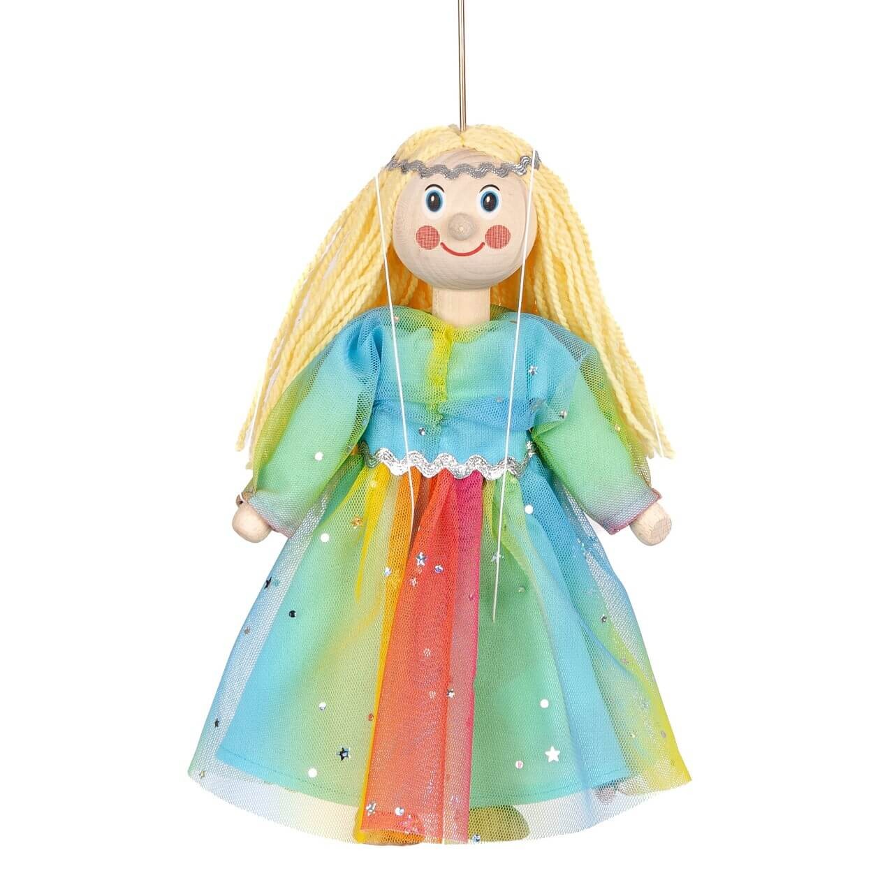 Marionette Fee-Regenbogen 20 cm, Holz-Marionette, Marionette Fee-Regenbogen 20 cm, Holz-Marionette, von munabo