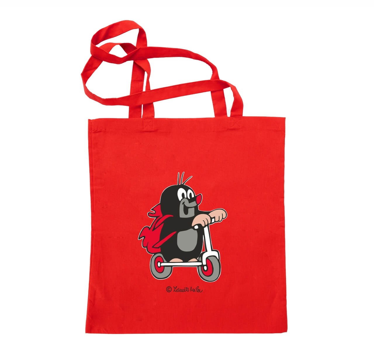 Tasche der kleine Maulwurf mit Roller in rot Tasche der kleine Maulwurf mit Roller in rot von munabo