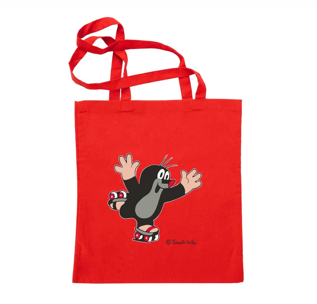 Tasche der kleine Maulwurf mit Rollschuhe in rot Tasche der kleine Maulwurf mit Rollschuhe in rot von munabo