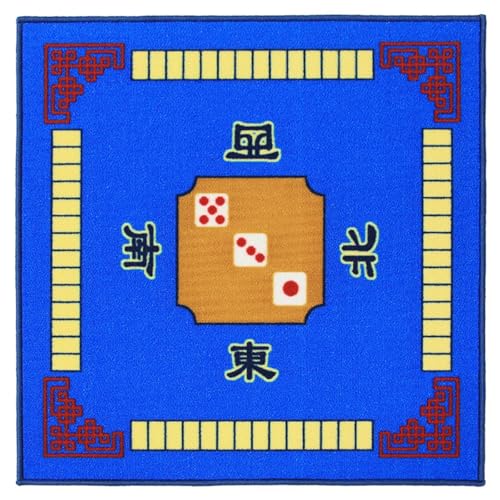 muzoira Leise Mahjong-Matte, rutschfestes Hand-Riffel-Design, Heimspielzimmer, Tischabdeckung für Fliesenspiele, Blau, 78 x 78 cm muzoira Leise Mahjong-Matte, rutschfestes Hand-Riffel-Design, Heimspielzimmer, Tischabdeckung für Fliesenspiele, Blau, 78 x 78 cm von muzoira