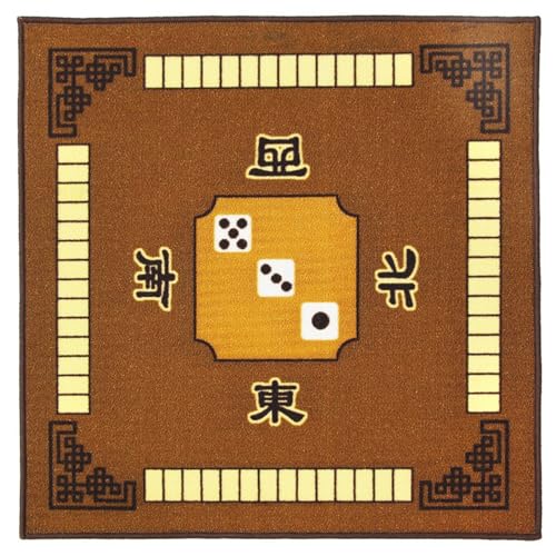 muzoira Silent Mahjong Matte, rutschfestes Hand-Riffel-Design, Heimspielzimmer, Tischabdeckung für Fliesenspiele, Braun, 83 x 83 cm muzoira Silent Mahjong Matte, rutschfestes Hand-Riffel-Design, Heimspielzimmer, Tischabdeckung für Fliesenspiele, Braun, 83 x 83 cm von muzoira