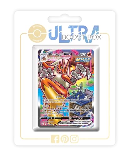 Braségali VMAX (Lohgock VMAX) 201/198 Fließender-Angriff Geheimer Alternative Pokémon Gallery - Ultraboost X Epée et Bouclier 6 Règne de Glace - Box mit 10 französisch Pokémon-Karten von my-booster