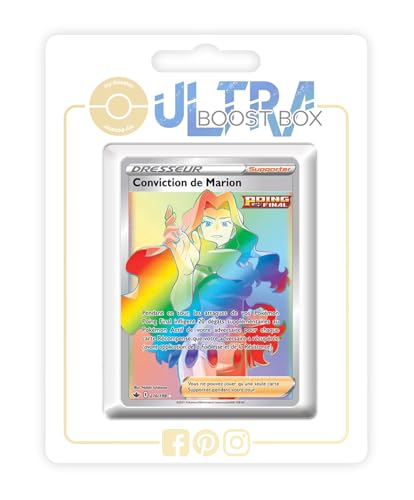 Conviction de Marion (Melanies Überzeugung) 216/198 Fokussierter-Angriff Geheimer Regenbogen Trainer - Ultraboost X Epée et Bouclier 6 Règne de Glace - Box mit 10 französisch Pokémon-Karten von my-booster