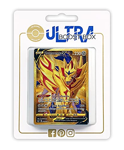 Zamazenta V 212/202 Geheimer Gold - Ultraboost X Epée et Bouclier 1 - Box mit 10 französisch Pokémon-Karten von my-booster