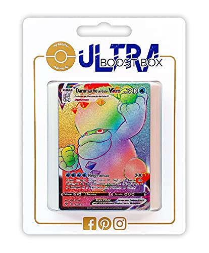 Duramacho de Galar VMAX (Galar-Flampivian VMAX) 187/185 Geheimer Regenbogen - Ultraboost X Epée et Bouclier 4 Voltage Éclatant - Box mit 10 französisch Pokémon-Karten von my-booster