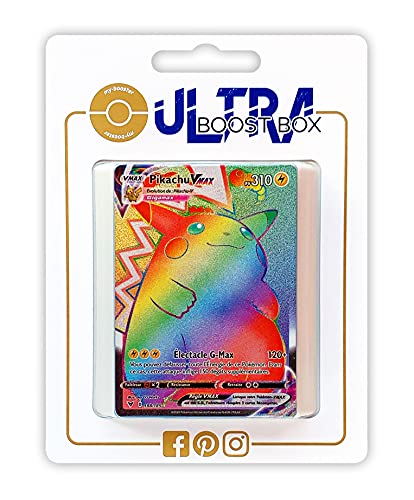 Pikachu VMAX 188/185 Geheimer Regenbogen - Ultraboost X Epée et Bouclier 4 Voltage Éclatant - Box mit 10 französisch Pokémon-Karten von my-booster