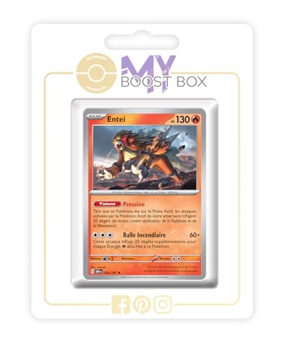 Entei () 030/197 Holo oder Reverse (zufällig) - Myboost X Écarlate et Violet 03 Flammes Obsidiennes - Box mit 10 französisch Pokémon-Karten Entei () 030/197 Holo oder Reverse (zufällig) - Myboost X Écarlate et Violet 03 Flammes Obsidiennes - Box mit 10 französisch Pokémon-Karten von my-booster