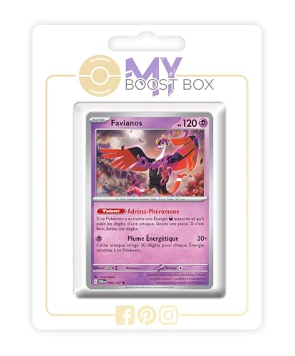 Favianos (Beatori) 96/167 Holo oder Reverse (zufällig) - Myboost X Écarlate et Violet 6 - Mascarade Crépusculaire Box mit 10 französisch Pokémon-Karten von my-booster