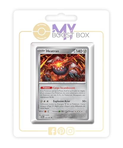 Heatran 123/167 Holo oder Reverse (zufällig) - Myboost X Écarlate et Violet 6 - Mascarade Crépusculaire Box mit 10 französisch Pokémon-Karten von my-booster