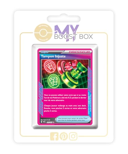 Tampon Injuste (Unfairer Stempel) 165/167 Ass-Klasse Trainer Holo - Myboost X Écarlate et Violet 6 - Mascarade Crépusculaire Box mit 10 französisch Pokémon-Karten von my-booster