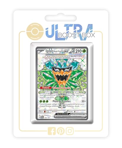 Ogerpon Masque Turquoise ex (Türkisgrüne-Maske-Ogerpon-ex) 190/167 Terakristall Geheimer Full Art - Ultraboost X Écarlate et Violet 6 - Mascarade Crépusculaire Box mit 10 französisch Pokémon-Karten Ogerpon Masque Turquoise ex (Türkisgrüne-Maske-Ogerpon-ex) 190/167 Terakristall Geheimer Full Art - Ultraboost X Écarlate et Violet 6 - Mascarade Crépusculaire Box mit 10 französisch Pokémon-Karten von my-booster