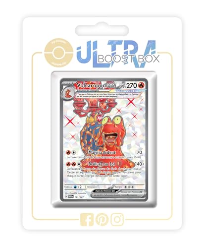 Volcaropode ex (Magcargo ex) 191/167 Terakristall Geheimer Full Art - Ultraboost X Écarlate et Violet 6 - Mascarade Crépusculaire Box mit 10 französisch Pokémon-Karten von my-booster