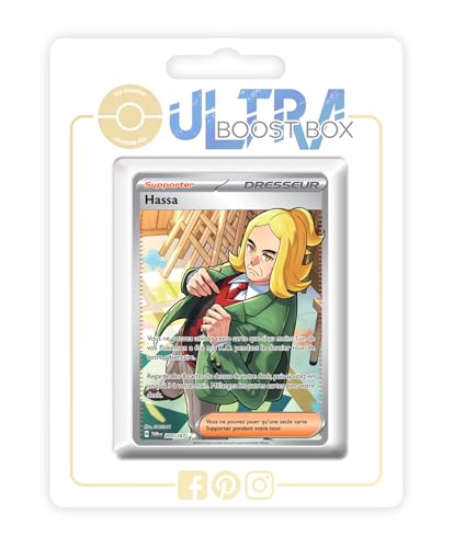 Hassa (Sinius) 205/167 Geheimer Full Art Trainer - Ultraboost X Écarlate et Violet 6 - Mascarade Crépusculaire Box mit 10 französisch Pokémon-Karten von my-booster