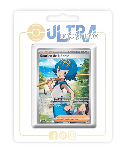 Soutien de Néphie (Tracys Unterstützung) 207/167 Geheimer Full Art Trainer - Ultraboost X Écarlate et Violet 6 - Mascarade Crépusculaire Box mit 10 französisch Pokémon-Karten von my-booster