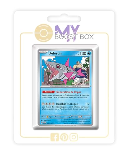 my-booster SV07-FR24-MB-045 Délestin (Agiluza) 045/142 Reverse-Myboost X, Écarlate et Violet 7 Couronne Stellaire, Box mit 10 französisch Pokémon-Karten von my-booster