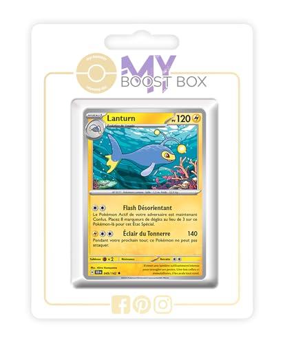 my-booster SV07-FR24-MB-049 Lanturn 049/142 Reverse-Myboost X, Écarlate et Violet 7 Couronne Stellaire, Box mit 10 französisch Pokémon-Karten von my-booster