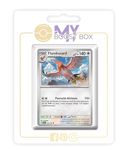 my-booster SV07-FR24-MB-123 Flambusard (Fiaro) 123/142 Reverse-Myboost X, Écarlate et Violet 7 Couronne Stellaire, Box mit 10 französisch Pokémon-Karten von my-booster