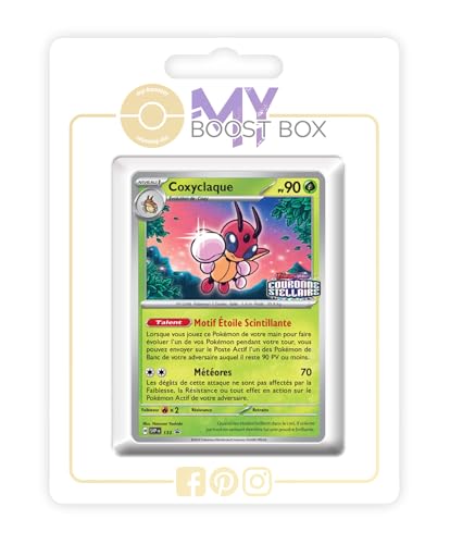 my-booster SV07-FR24-MB-SV133 Coxyclaque (Ledian) SV133 Holo-Myboost X, Écarlate et Violet 7 Couronne Stellaire, Box mit 10 französisch Pokémon-Karten von my-booster