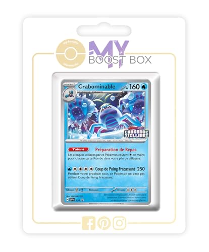 my-booster SV07-FR24-MB-SV134 Crabominable (Krawell) SV134 Holo-Myboost X, Écarlate et Violet 7 Couronne Stellaire, Box mit 10 französisch Pokémon-Karten von my-booster