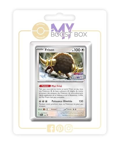 my-booster SV07-FR24-MB-SV136 Frison (Bisofank) SV136 Holo-Myboost X, Écarlate et Violet 7 Couronne Stellaire, Box mit 10 französisch Pokémon-Karten von my-booster