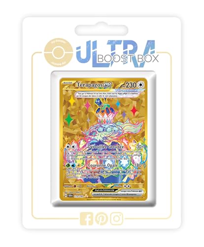 my-booster SV07-FR24-UB-173 Terapagos ex 173/142 Terakristall Geheimer Gold-Myboost X, Écarlate et Violet 7 Couronne Stellaire, Box mit 10 französisch Pokémon-Karten von my-booster