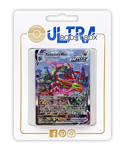 Rayquaza VMAX 218/192 Fließender-Angriff Geheimer Alternative - Ultraboost X Epée et Bouclier 7 Évolution Céleste - Box mit 10 französisch Pokémon-Karten von my-booster