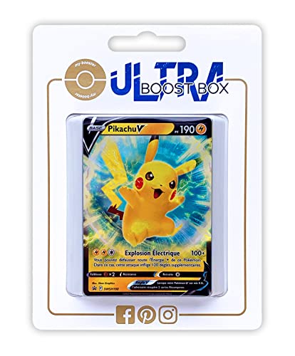 Pikachu V SWSH198 - Ultraboost X Epée et Bouclier 9 - Stars Étincelantes - Box mit 10 französisch Pokémon-Karten von my-booster