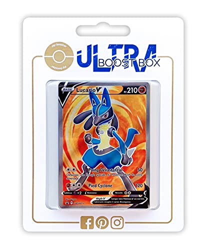 Lucario V SWSH213 Full Art - Ultraboost X Epée et Bouclier 10 Astres Radieux - Box mit 10 französisch Pokémon-Karten von my-booster