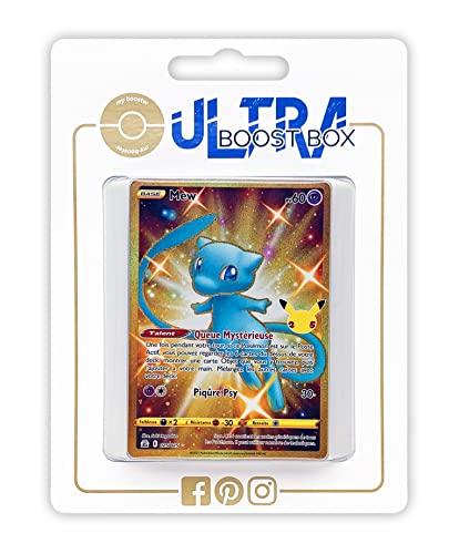 Mew 25/25 Geheimer Gold - Ultraboost X Epée et Bouclier - Célébrations - 25 ans - Box mit 10 französisch Pokémon-Karten Mew 25/25 Geheimer Gold - Ultraboost X Epée et Bouclier - Célébrations - 25 ans - Box mit 10 französisch Pokémon-Karten von my-booster