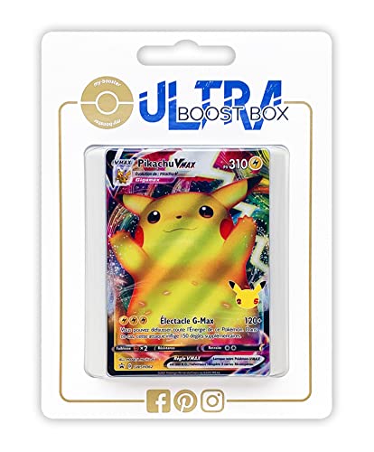 Pikachu VMAX SWSH062 Klassische Sammlung Full Art - Ultraboost X Epée et Bouclier - Célébrations - 25 ans - Box mit 10 französisch Pokémon-Karten von my-booster