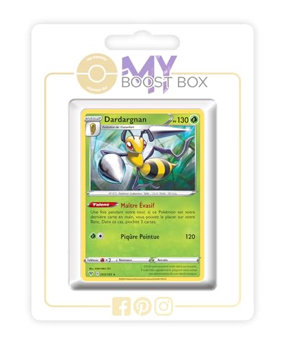 my-booster SWSH04-FR24-MB-003 Dardagnan (Bibor) 003/185 Wendbare Holo-Myboost X Epée et Bouclier, 4 Voltage Éclatant, Box mit 10 französisch Pokémon-Karten von my-booster