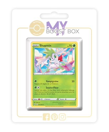 my-booster SWSH04-FR24-MB-015 Shaymin 015/185 Holo oder Reverse (zufällig) -Myboost X Epée et Bouclier, 4 Voltage Éclatant, Box mit 10 französisch Pokémon-Karten von my-booster