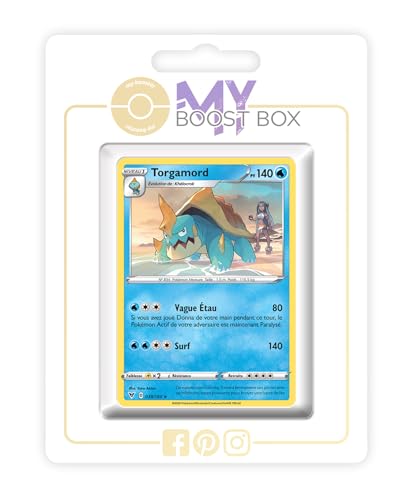 my-booster SWSH04-FR24-MB-039 Torgamord (Kamalm) 039/185 Wendbare Holo-Myboost X Epée et Bouclier, 4 Voltage Éclatant, Box mit 10 französisch Pokémon-Karten von my-booster