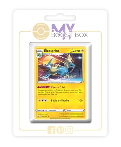 my-booster SWSH04-FR24-MB-052 Élecsprint (Voltenso) 052/185 Wendbare Holo-Myboost X Epée et Bouclier, 4 Voltage Éclatant, Box mit 10 französisch Pokémon-Karten von my-booster