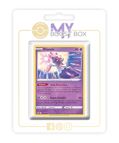 my-booster SWSH04-FR24-MB-079 Diancie 079/185 Holo oder Reverse (zufällig) -Myboost X Epée et Bouclier, 4 Voltage Éclatant, Box mit 10 französisch Pokémon-Karten von my-booster