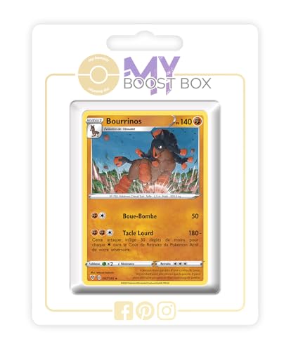 my-booster SWSH04-FR24-MB-097 Bourrinos (Pampross) 097/185 Wendbare Holo-Myboost X Epée et Bouclier, 4 Voltage Éclatant, Box mit 10 französisch Pokémon-Karten von my-booster