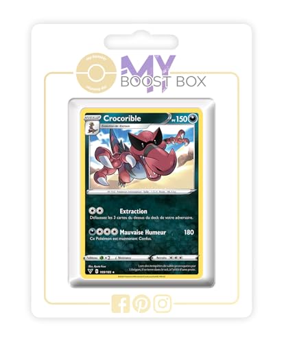 my-booster SWSH04-FR24-MB-109 Crocorible (Rabigator) 109/185 Wendbare Holo-Myboost X Epée et Bouclier, 4 Voltage Éclatant, Box mit 10 französisch Pokémon-Karten von my-booster